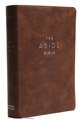 NKJV, Abide Bible, Leathersoft, Brown, Red Letter Edition, Comfort Print: Holy Bible, New King James Version by Taylor University Center for Scripture Engagement, Imitation Leather book cover