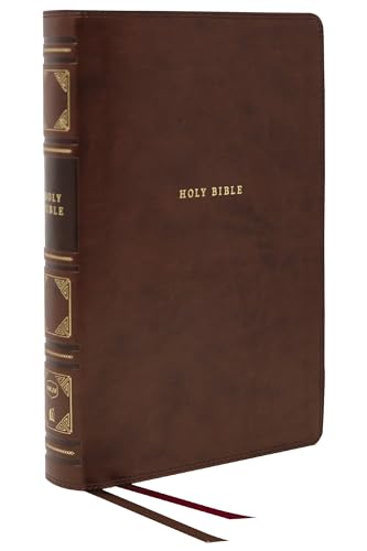 Nkjv, Reference Bible, Classic Verse-By-Verse, Center-Column, Leathersoft, Brown, Indexed, Red Letter Edition, Comfort Print by Thomas Nelson, Imitation Leather book cover