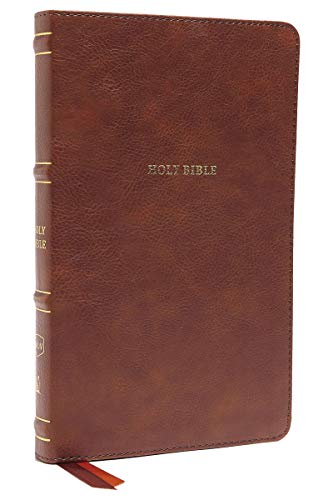 Nkjv, Thinline Bible, Leathersoft, Brown, Red Letter Edition, Comfort Print: Holy Bible, New King James Version by Thomas Nelson, Imitation Leather book cover