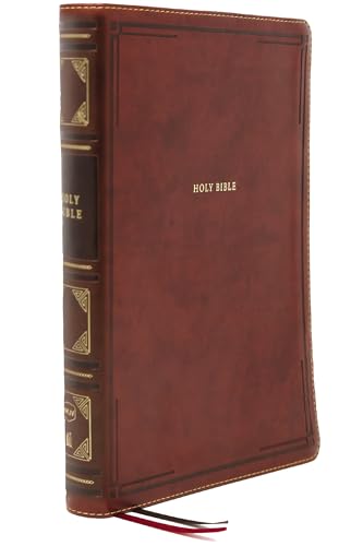 Nkjv, Reference Bible, Super Giant Print, Leathersoft, Brown, Thumb Indexed, Red Letter Edition, Comfort Print: Holy Bible, New King James Version by Thomas Nelson, Imitation Leather book cover