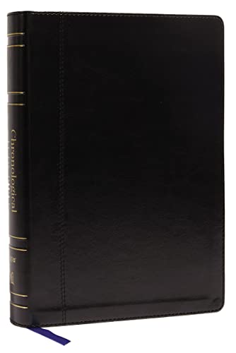 Niv, Chronological Study Bible, Leathersoft, Black, Comfort Print: Holy Bible, New International Version by Thomas Nelson, Imitation Leather book cover