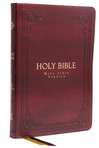 KJV Holy Bible: Large Print Thinline, Burgundy Leathersoft, Red Letter, Comfort Print: King James Version by Thomas Nelson, Imitation Leather book cover