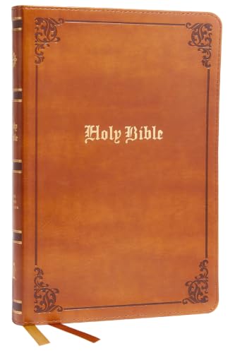 KJV Holy Bible: Large Print Thinline, Tan Leathersoft, Red Letter, Comfort Print: King James Version by Thomas Nelson, Imitation Leather book cover