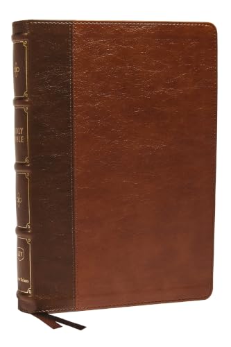KJV Holy Bible: Large Print Verse-By-Verse with Cross References, Brown Leathersoft, Comfort Print: King James Version (MacLaren Series) by Thomas Nelson, Imitation Leather book cover