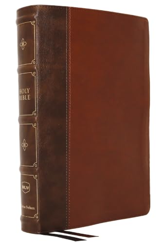 Nkjv, Large Print Verse-By-Verse Reference Bible, MacLaren Series, Leathersoft, Brown, Comfort Print: Holy Bible, New King James Version by Thomas Nelson, Imitation Leather book cover