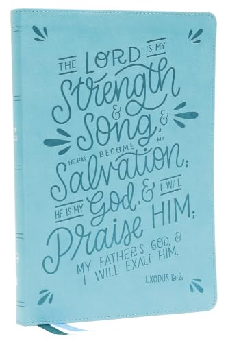 Nkjv, Thinline Bible, Verse Art Cover Collection, Leathersoft, Teal, Red Letter, Thumb Indexed, Comfort Print: Holy Bible, New King James Version by Thomas Nelson, Imitation Leather book cover