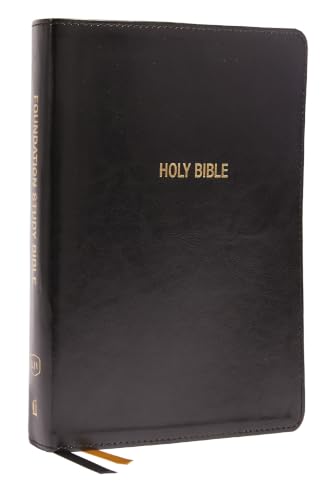 Kjv, Foundation Study Bible, Large Print, Leathersoft, Black, Red Letter, Comfort Print: Holy Bible, King James Version by Thomas Nelson, Imitation Leather book cover