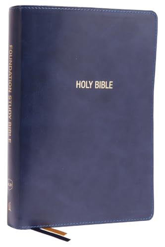 Nkjv, Foundation Study Bible, Large Print, Leathersoft, Blue, Red Letter, Comfort Print: Holy Bible, New King James Version by Thomas Nelson, Imitation Leather book cover