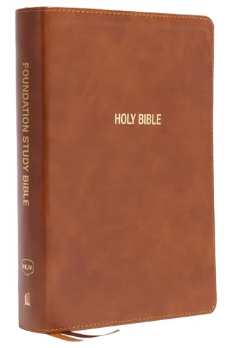 Nkjv, Foundation Study Bible, Large Print, Leathersoft, Brown, Red Letter, Comfort Print: Holy Bible, New King James Version by Thomas Nelson, Imitation Leather book cover