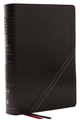 Nkjv, Word Study Reference Bible, Leathersoft, Black, Red Letter, Comfort Print: 2,000 Keywords That Unlock the Meaning of the Bible by Thomas Nelson, Imitation Leather book cover