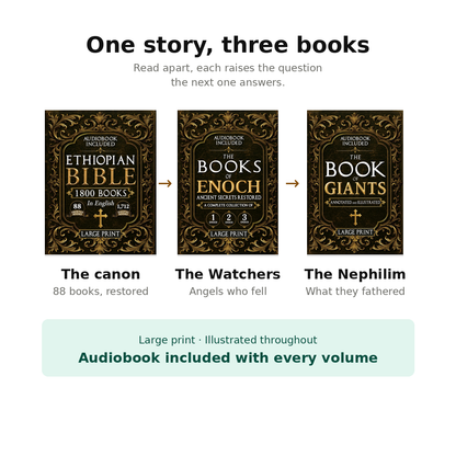 Lost Books of the Bible 3-Book Set — Complete Restored Ethiopian Bible (88 Books), The Books of Enoch 1-2-3 & The Book of Giants | Large Print, Illustrated, Audiobook Included