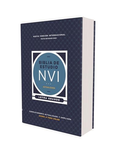 Nvi, Biblia de Estudio Actualizada, Revision 2022, Letra Grande, Tapa Dura, Interior a Color, Palabras de Jesus En Rojo, Comfort Print by Nueva Version Internacional, Hardcover book cover