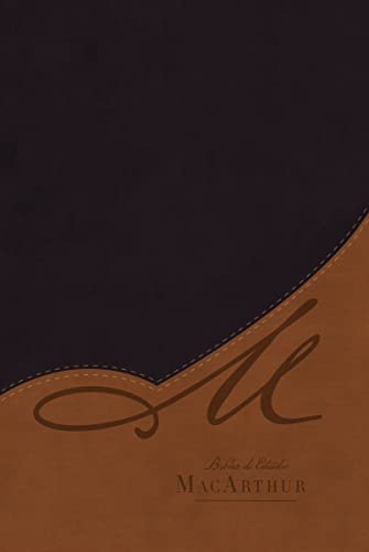 Rvr60, Biblia de Estudio Macarthur, Letra Grande, Leathersoft, Cafe, Con Indice Y Cierre by John F MacArthur, Leather book cover