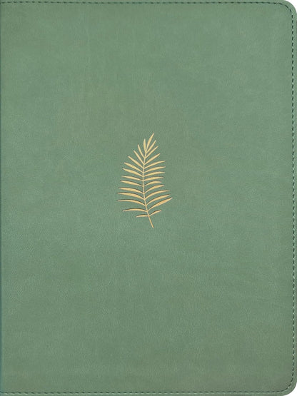 NLT Wide Margin Bible, Filament Enabled (Leatherlike, Sage Green Palm, Red Letter)