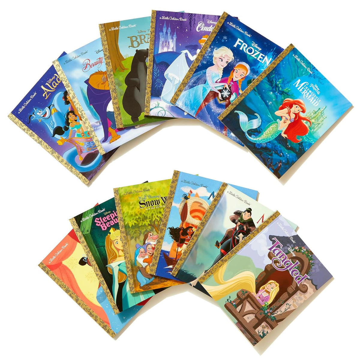 Little Golden Books Disney Princess collection with gilded page edges
