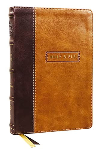 KJV Holy Bible with Apocrypha and 73,000 Center-Column Cross References, Brown Leathersoft, Red Letter, Comfort Print: King James Version cover