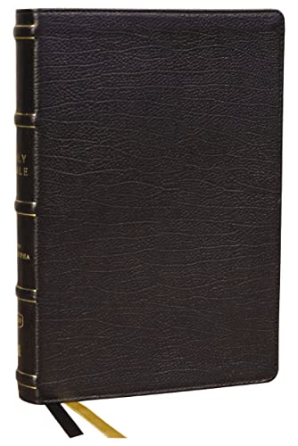KJV Holy Bible with Apocrypha and 73,000 Center-Column Cross References, Black Genuine Leather, Red Letter, Comfort Print: King James Version cover