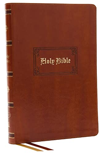KJV Holy Bible: Giant Print Thinline Bible, Tan Leathersoft, Red Letter, Comfort Print: King James Version (Vintage Series) by Thomas Nelson, Imitation Leather book cover