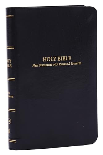 KJV Holy Bible: Pocket New Testament with Psalms and Proverbs, Black Leatherflex, Red Letter, Comfort Print: King James Version by Thomas Nelson, Imitation Leather book cover