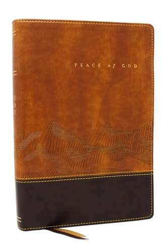 Peace of God Bible: Discover and Experience God's Shalom Throughout the Bible (Nkjv, Brown Leathersoft, Red Letter, Comfort Print) by Jeremiah J Johnston Phd, Imitation Leather book cover