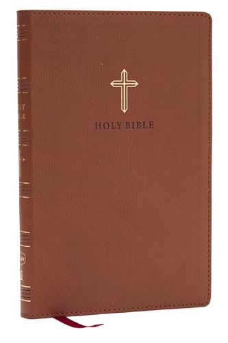 NKJV Holy Bible, Ultra Thinline, Brown Leathersoft, Red Letter, Comfort Print by Thomas Nelson, Imitation Leather book cover