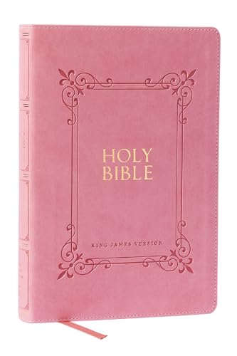 KJV Holy Bible: Large Print with 53,000 Center-Column Cross References, Pink Leathersoft, Red Letter, Comfort Print: King James Version by Thomas Nelson, Imitation Leather book cover