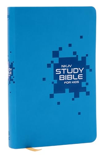 NKJV Study Bible for Kids, Blue Leathersoft: The Premier Study Bible for Children (Ages 7-12) by Thomas Nelson, Imitation Leather book cover
