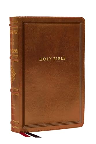KJV Large Print Reference Bible, Brown Leathersoft, Red Letter, Comfort Print (Sovereign Collection): Holy Bible, King James Version by Thomas Nelson, Imitation Leather book cover