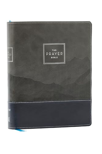The Prayer Bible: Pray God's Word Cover to Cover (Niv, Black/Gray Leathersoft, Red Letter, Comfort Print) by Thomas Nelson, Imitation Leather book cover