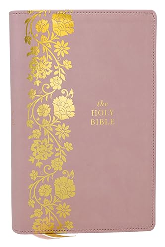 KJV Personal Size Large Print End-Of-Verse Reference Bible, Pink Leathersoft, Red Letter, Comfort Print by Thomas Nelson, Imitation Leather book cover
