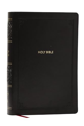 NKJV Giant Print End-Of-Verse Reference Bible, Black Leathersoft, Red Letter, Comfort Print: Holy Bible by Thomas Nelson, Imitation Leather book cover
