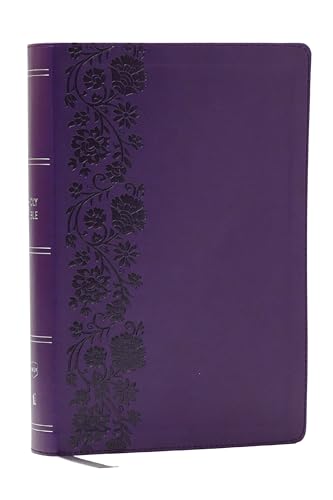 NKJV Giant Print End-Of-Verse Reference Bible, Purple Leathersoft, Red Letter, Comfort Print: Holy Bible by Thomas Nelson, Imitation Leather book cover