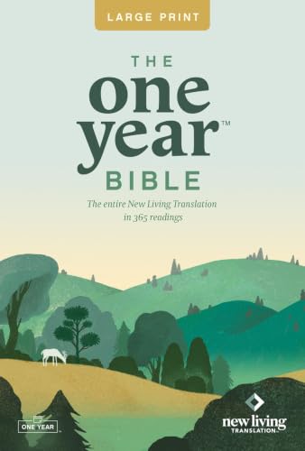 One Year Premium Slimline Bible-NLT-Large Print 10th Anniversary by New Living Translation, Paperback book cover