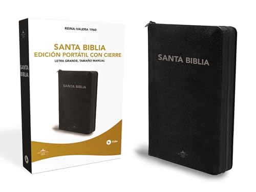Santa Biblia Rvr1960- Edicion Portatil Con Cremallera by Rvr 1960- Reina Valera 1960, Leather book cover