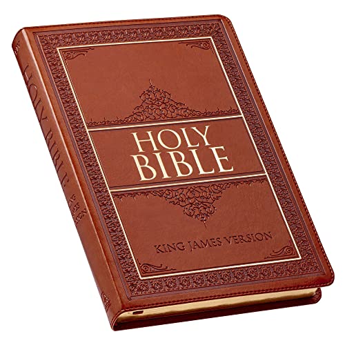 KJV Large Print Thumb Index Edition: Tan by Christian Art Gifts, Imitation Leather book cover