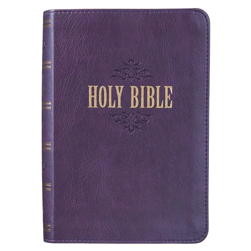 KJV Compact Large Print Lux-Leather Purple by Christian Art Gifts, Imitation Leather book cover