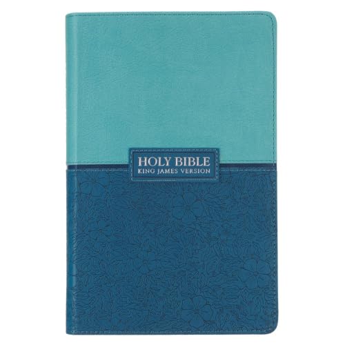 KJV Giant Print Lux-Leather Blue by Christian Art Gifts, Imitation Leather book cover