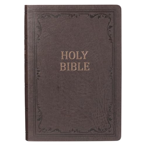 KJV Super Giant Print Lux-Leather Brown by Christian Art Gifts, Imitation Leather book cover
