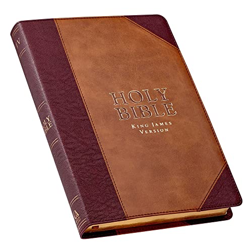 KJV LP Lux-Leather Brown Portfolio Design by Christian Art Gifts, Imitation Leather book cover
