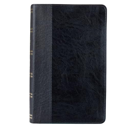 KJV Giant Print Lux-Leather 2-Tone Black by Christian Art Gifts, Imitation Leather book cover