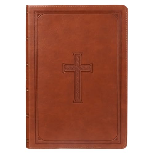 KJV Super Giant Print Lux-Leather Tan by Christian Art Gifts, Imitation Leather book cover