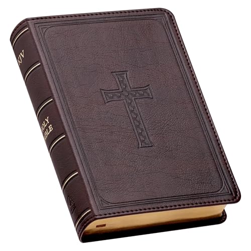 KJV Compact Large Print Lux-Leather DK Brown by Christian Art Gifts, Imitation Leather book cover