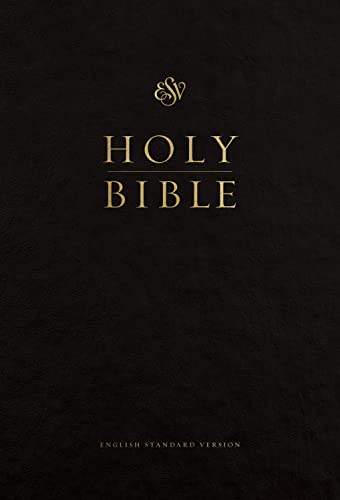 ESV Pew and Worship Bible, Large Print (Black) by Esv Bibles, Hardcover book cover