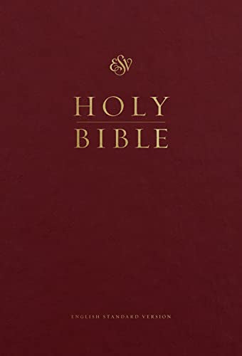 ESV Pew and Worship Bible, Large Print (Burgundy) by Esv Bibles, Hardcover book cover