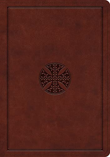 ESV Journaling Bible, Interleaved Edition (Trutone, Mahogany, Mosaic Cross Design) by Esv Bibles, Imitation Leather book cover