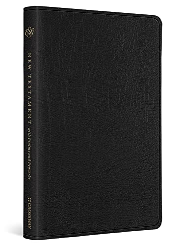 ESV New Testament with Psalms and Proverbs (Genuine Leather, Black) by Esv Bibles, Leather book cover
