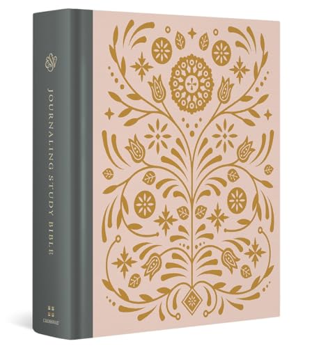 ESV Journaling Study Bible (Cloth Over Board, Blush/Ochre, Floral Design) by Wayne Grudem, Hardcover book cover