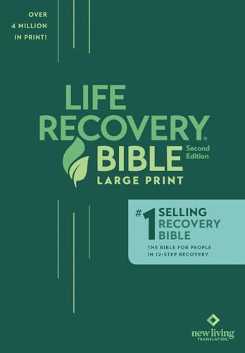 Life Recovery Bible NLT, Large Print by New Living Translation, Paperback book cover