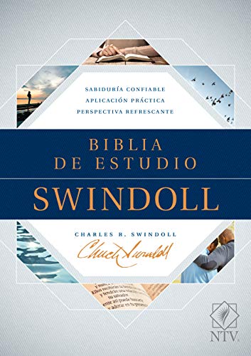 Biblia de Estudio Swindoll Ntv (Tapa Dura, Azul) by Nueva Traduccion Viviente, Hardcover book cover