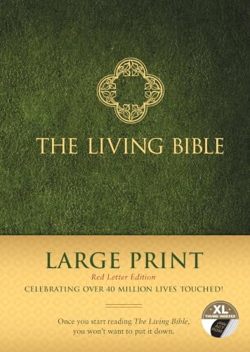 The Living Bible Large Print Red Letter Edition by New Living Translation, Hardcover book cover